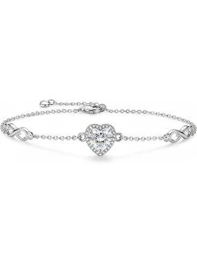 Heart Infinity Knot Birthstone Charm Bracelet for Women - Elegant Gift Idea